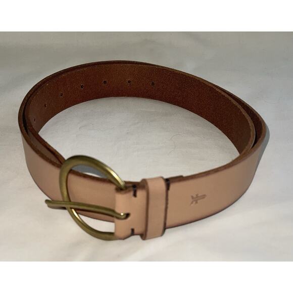 Frye Womens Leather Belt Tan Camel Size Large DC1040C NWOT - Picture 3 of 5